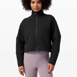 lululemon Quilted Calm Jacket Black Full Zip Size 4